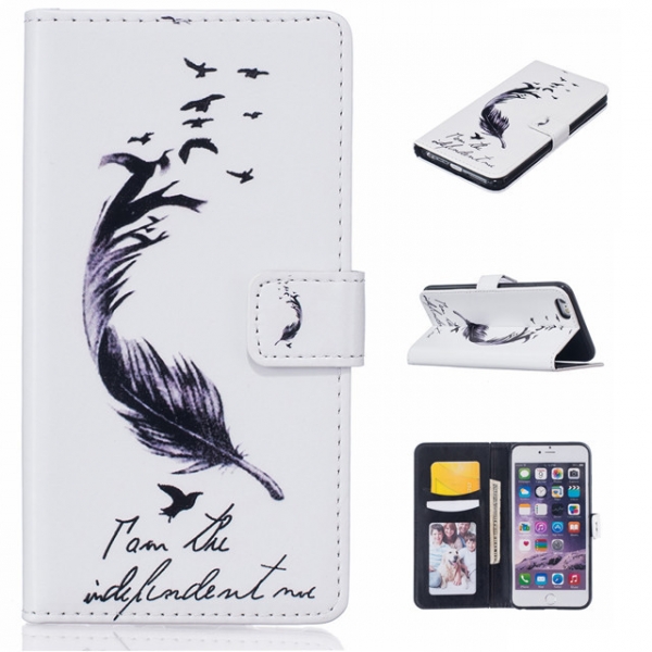 Elegant Bird Feather iPhone 5 5S Phone Case With Card Pockets