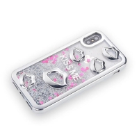 Glitter Liquid Sexy Lips Silver iPhone 10 iPhone X Phone Case