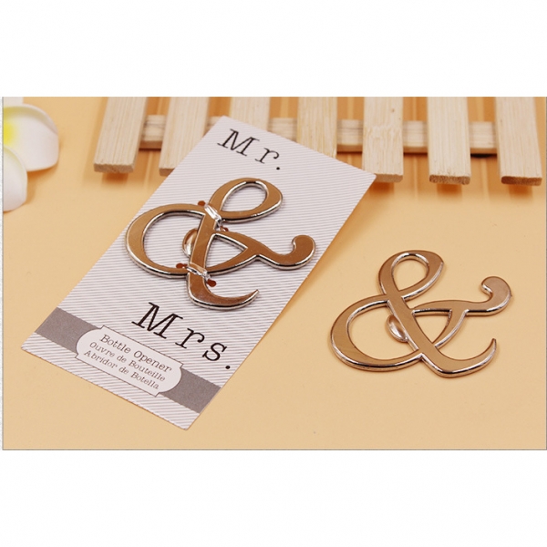 Large Silver Ampersand Symbol Metal Bottle Opener Novelty Wedding Party Favor