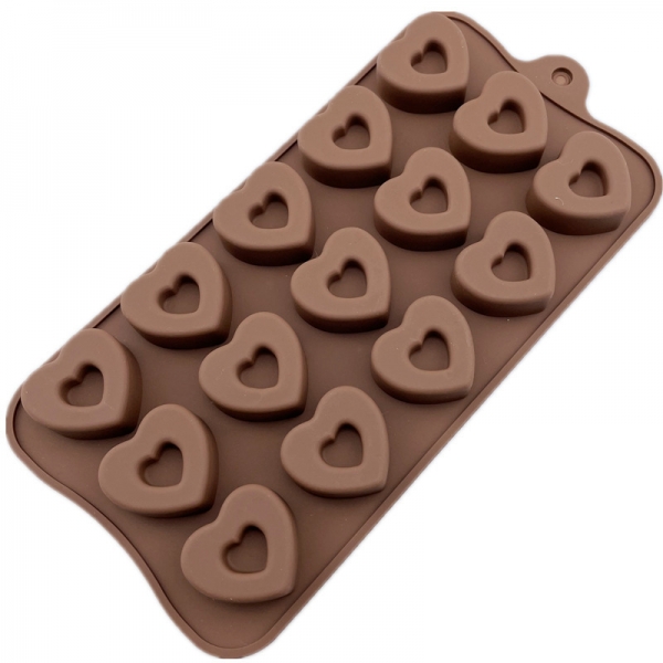 15 Love Hearts Silicone Mould Chocolate Fondant Jelly Ice Cube Mold
