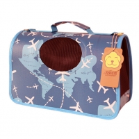 Airplane World Map Ventilated Pet Travel Bag Cat Carrier Soft Crate Puppies Small Dogs