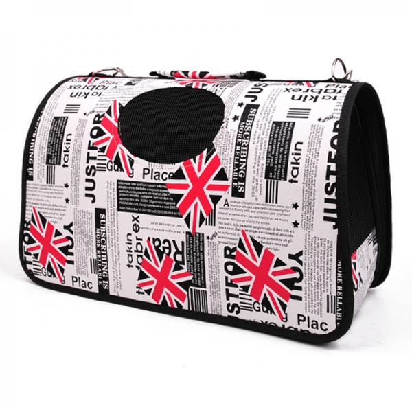 British Retro Style Ventilated Pet Travel Bag Cat Carrier Soft Crate Puppies Small Dogs