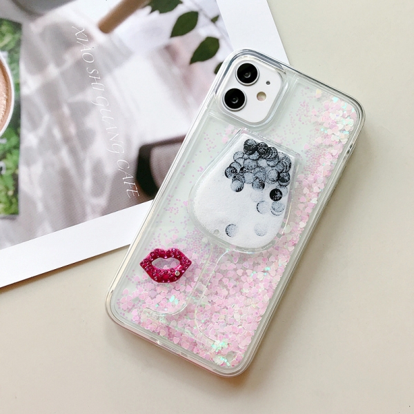 Glitter Liquid - Lip Wine White iPhone 11 Pro Phone Case