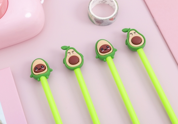 4-12pc Emoji Face Avocado Fruits Ballpoint Gel Pens Kids Party Gift Bag Fillers