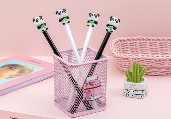 4pk Black White Giant Panda Ballpoint Gel Pens Cute Kids Party Gift Bag Fillers