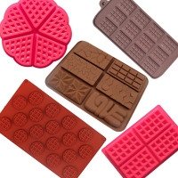 Waffle Pan Heart Silicone Mould Chocolate Bar Soap Fondant Jelly Biscuit Baking