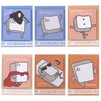 6pk Funky Keyboard Man Novelty Funny Sticky Notes Pad For PC Lovers Game Players