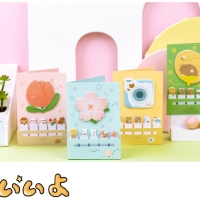 Japanese Girl Bear Flowers Cute Sticky Notes Pad Novelty Bookmark Page Markers