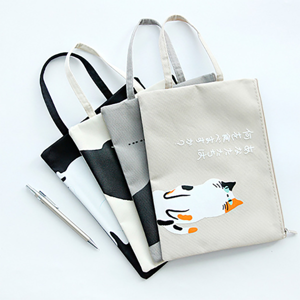 Large Kitten Cats A4 Canvas Document Wallets Fashion File Folders Filing Paper Storage