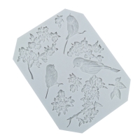Birds Flowers Sugarcraft Silicone Mould Chocolate Cake Topper Baking Decor Mold