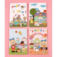 4pk Girls Animals Garden Party Cute Mini Notebooks Small Notepads Memo Pads