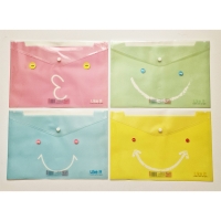 4pk Funky Emoji Face Fashion A4 Plastic Document Wallets File Folders
