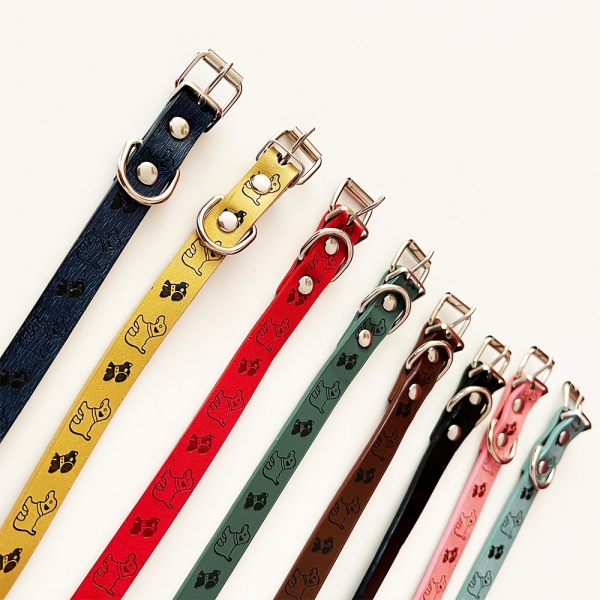 Puppies Pattern Adjustable Puppy Dog Kitten Cat Small Medium Large Pet Collar