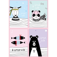 4pk Animals Bear Fish Giant Panda Cute Mini Notebooks Small Pocket Memo Pads