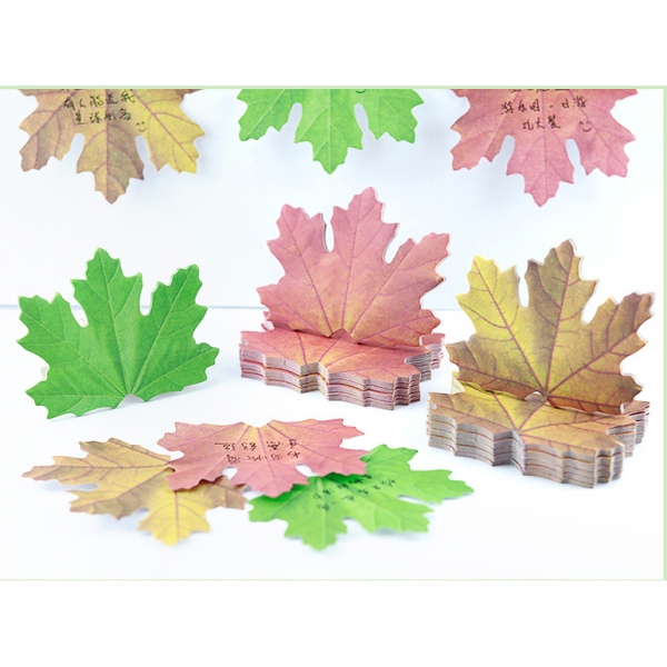 Maple Leaves Sticky Notes Pad Novelty Bookmark Memo Index Tab Page Markers