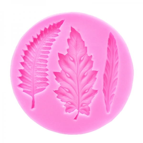Leaves Pink Silicone Mould Chocolate Fondant Jelly Sugar Craft Mold