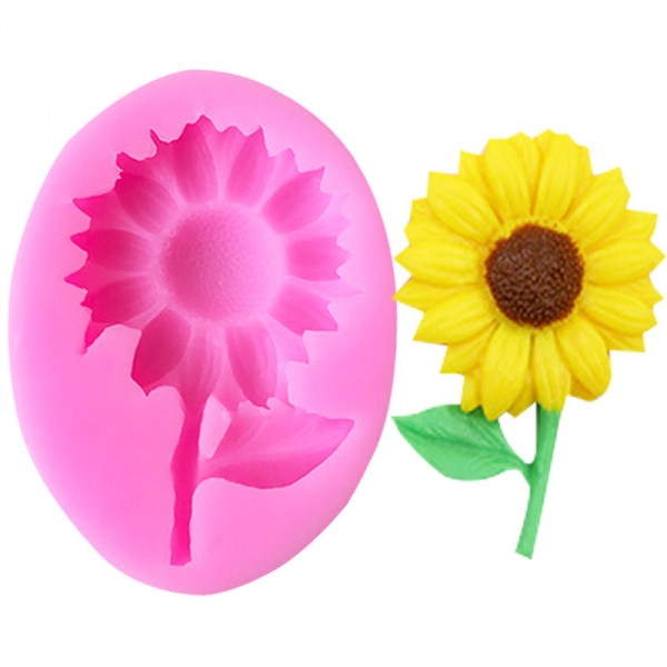 Sunflower Flowers Pink Silicone Mould Chocolate Fondant Jelly Sugar Craft Mold
