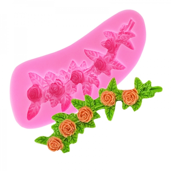 Rose Flowers Pink Silicone Mould Chocolate Fondant Jelly Sugar Craft Mold