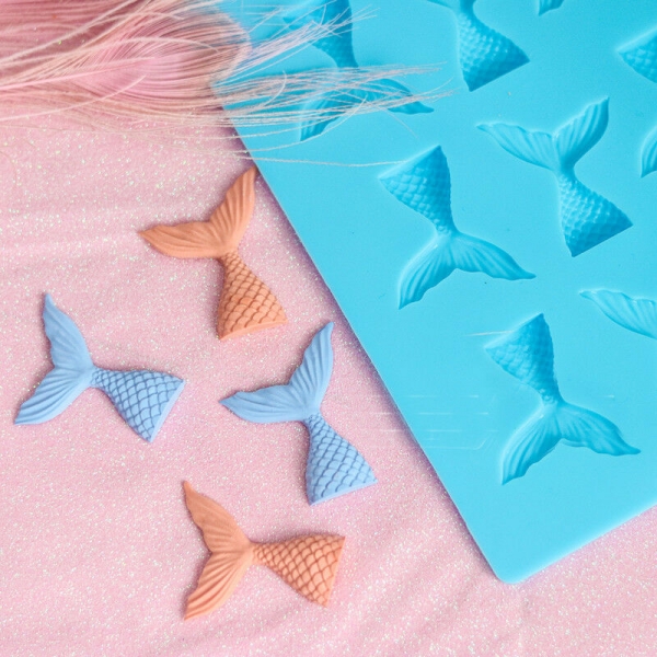 Mermaid Tail Fish Silicone Mould Chocolate Fondant Jelly Ice Cube Mold
