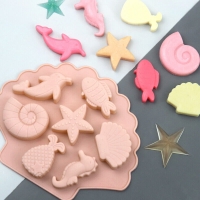 Dolphin Fish Shells Animals Silicone Mould Chocolate Fondant Jelly Ice Cube Mold