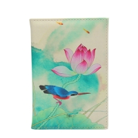 Kingfisher and Lotus Flower Passport Cover