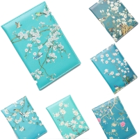 Garden Birds Cherry Blossom Flowers Cute Floral Passport Cover Card Ticket Pouch