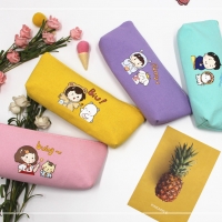 Boy Girl Dog Cat Domestic Pet Cute Canvas Pencil Case