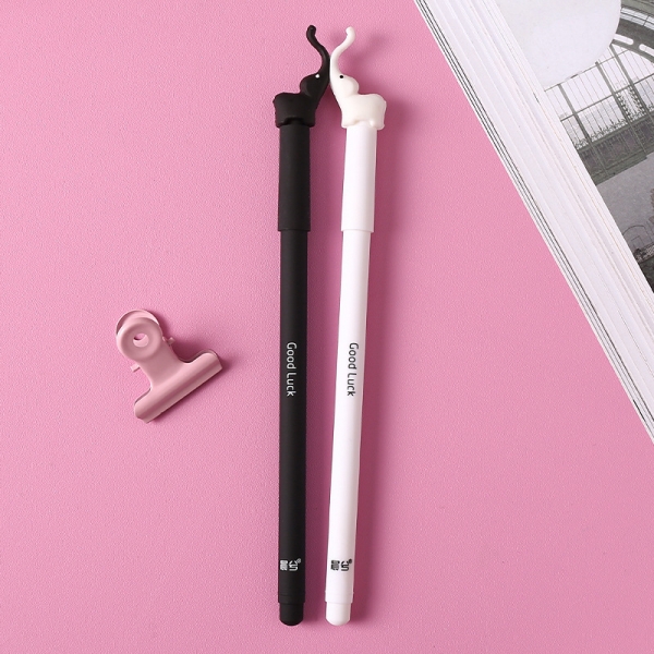 2pc Black White Elephants Ballpoint Gel Pens Cute Animals Party Gift Bag Fillers