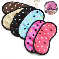 Colourful Polka Dots Patterned Suede Sleep Masks Lightweight Travel Eye Masks