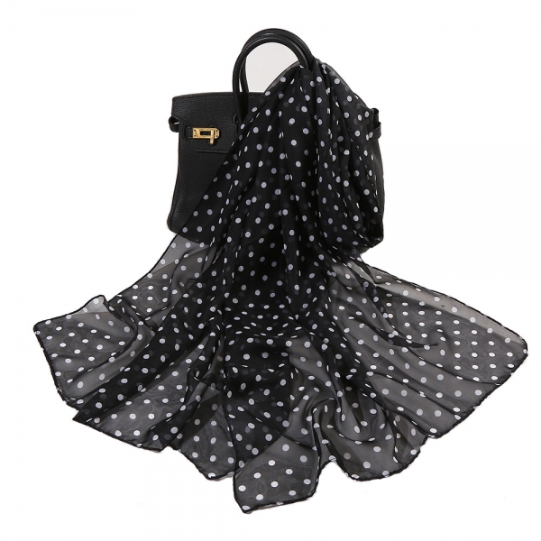 Polka Dots Patterned Fashion Ladies Scarves Chiffon Scarf Womens Shawls