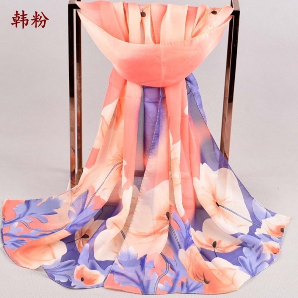 Flowers X376 Fashion Ladies Scarves Chiffon Scarf Womens Shawls