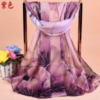 Lotus Flower X040 Fashion Ladies Scarves Chiffon Scarf Womens Shawls
