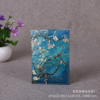 White Orchid Blossom Blue Passport Cover
