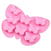 8 Butterflies Animals Pink Silicone Mould Chocolate Fondant Jelly Ice Cube Mold
