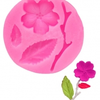 Cherry Blossom Flowers Pink Silicone Mould Chocolate Sugarcraft Cake Topper Mold