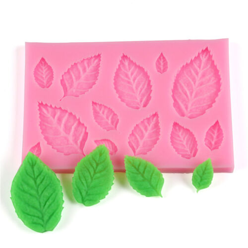 Leaves Pink Silicone Mould Chocolate Fondant Jelly Sugar Craft Mold Cake Topper