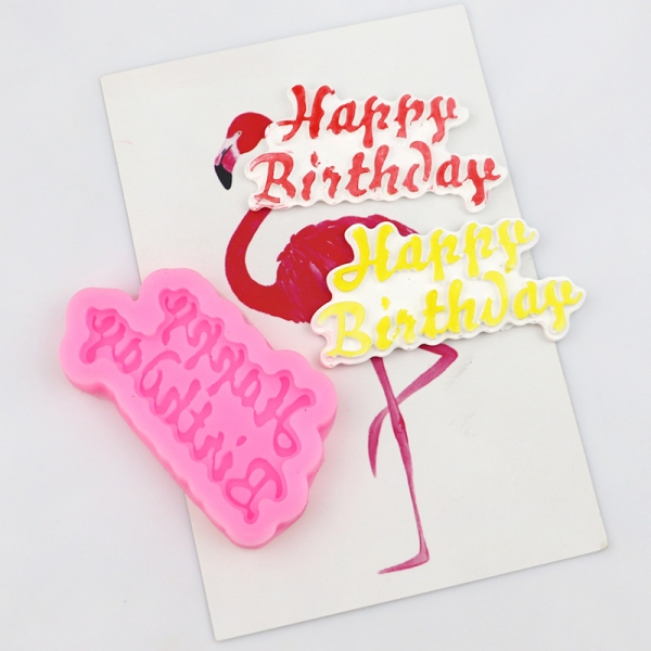 Happy Birthday Silicone Mould Chocolate Fondant Jelly Ice Cube Mold