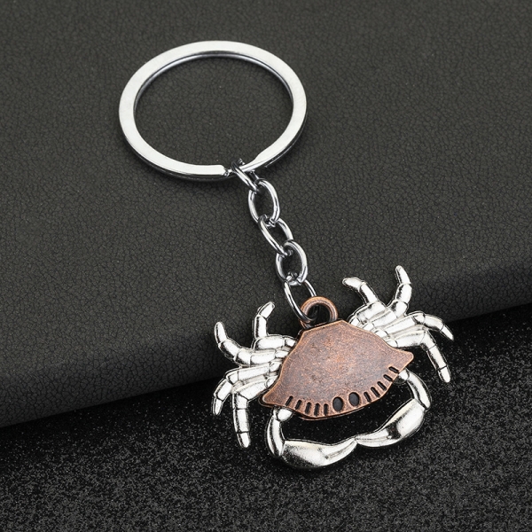 Crab 3D Fashion Animals Keyrings Novelty Metal Key Rings
