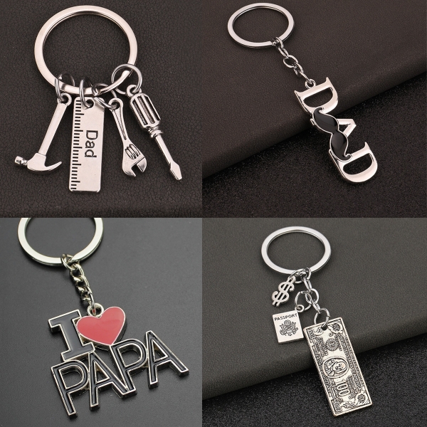 I Love Dad DIY Tools Silver Keyring Novelty Metal Key Ring Men Fathers Day Gift