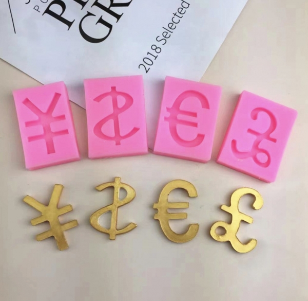 Currency Symbols Sugarcraft Silicone Mould Chocolate Fondant Jelly Ice Cube Mold
