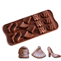 12 Handbags High Heel Shoes Silicone Mould Chocolate Fondant Jelly Ice Cube Mold