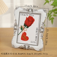 Style 69 Emerald White Silver Flowers 7x5 Photo Frame