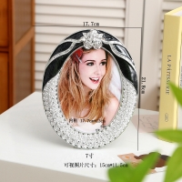 Style 59 Silver Black Rose Flowers 7x5 Photo Frame