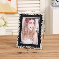 Style 74 Black Silver Flowers 6x4 Photo Frame